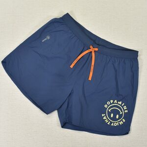 Roark Run Amok Mens Shorts Large Blue Enjoy That Dopamine Running Lined Graphic
